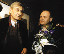 Albín Brunovský počas verniséže výstavy J. Anderleho