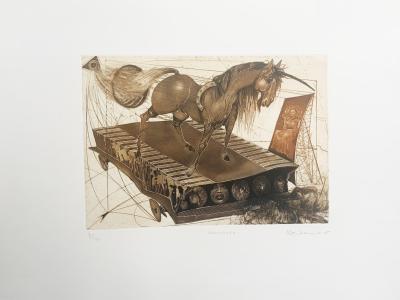 Karel Demel, Jednorožec, 50x36 cm, 240 EUR