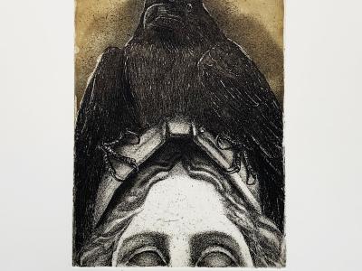 Katarína Smetanová, A.E.Poe: HAVRAN, 20x30 cm, 150 EUR