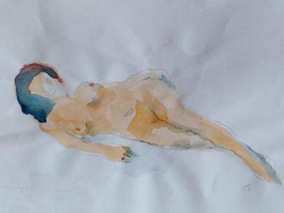 Nude,  watercolor and pencil on paper, 18x13cm, 110 EUR