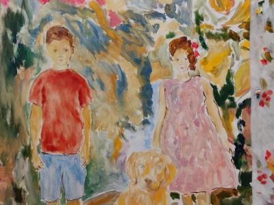 FAMILY, oil on canvas, 80x50 cm, 550 EUR