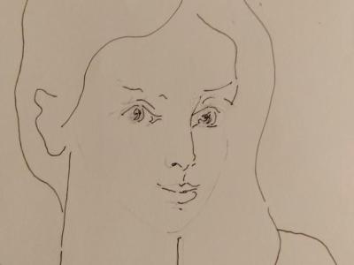 Portrait,  pen on paper, 13x17cm, 90 EUR